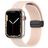 Mobigear Stripe Mag Bracelet Silicone Apple Watch Fermeture magnétique - 42/41/40/38 mm - Blanc / Rose