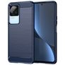 Mobigear Brushed Slim Coque POCO F4 Coque arrière en TPU Souple - Bleu