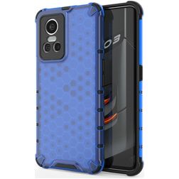 Mobigear Honeycomb Coque Realme GT Neo 3 Coque arrière Rigide Anti-Chocs - Bleu