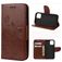 Mobigear Flowers Housse iPhone 12 Mini Etui Porte-Monnaie - Marron