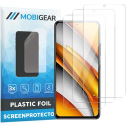Mobigear POCO F3 Protection d'écran Film - Compatible coque (Lot de 3)
