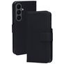 Mobiparts Wallet Housse Samsung Galaxy S26 FE Etui en Cuir Véritable Porte-Monnaie - Noir