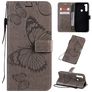 Mobigear Butterfly Housse Xiaomi Redmi Note 8T Etui Porte-Monnaie - Gris