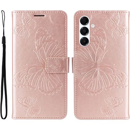 Mobigear Butterfly Housse Samsung Galaxy A26 Etui Porte-Monnaie - Rose doré