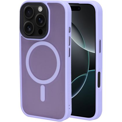 Mobiparts Hardcover iPhone 16 Pro MagSafe Plastique rigide Coque arrière - Satin Lila