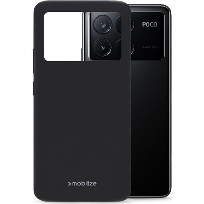 Mobilize Rubber Gelly Coque POCO X6 Pro Coque arrière en TPU Souple - Matt Black