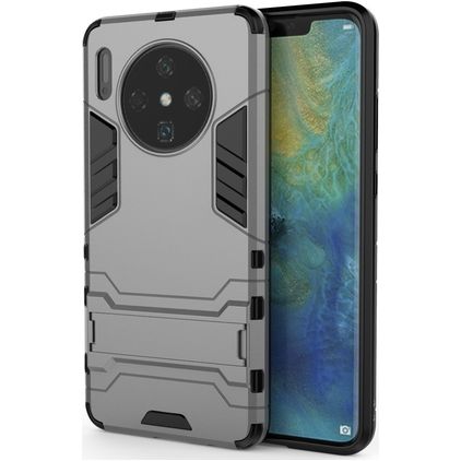 Mobigear Armor Stand Coque Huawei Mate 30 Coque arrière Rigide Anti-Chocs avec Support Amovible - Gris