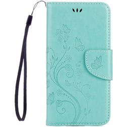 Mobigear Flowers Housse Samsung Galaxy A5 (2017) Etui Porte-Monnaie - Turquoise