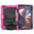 Mobigear SureGrip Xtreme Coque iPad Pro 12.9 Pouces (2021) Coque arrière en Plastique rigide,Silicone + Porte-crayon + Bandoulière + Support Amovible - Noir / Rose