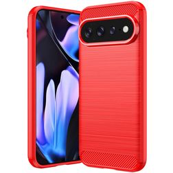 Mobigear Brushed Slim Coque Google Pixel 11 Pro XL Coque arrière en TPU Souple - Rouge