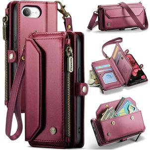 CaseMe C36 Housse iPhone 16e Etui Porte-Monnaie - Rouge