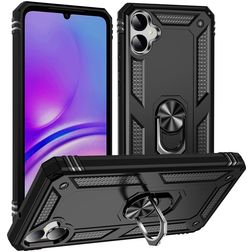 Mobigear Armor Ring Samsung Galaxy A05 Plastique rigide Coque arrière Antichoc avec bague de maintien - Noir