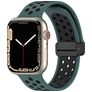 Mobigear Sport Plus Mag Bracelet Silicone Apple Watch Fermeture magnétique - 49/46/45/44 mm - Noir / Vert