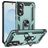Mobigear Armor Ring Coque Samsung Galaxy S25 Edge Coque arrière Rigide Anti-Chocs avec Anneau-Support - Vert