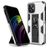 Mobigear Armor Stand Coque iPhone 12 Pro Max Coque arrière Rigide Anti-Chocs avec Support Amovible - Argent