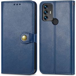 Mobigear Snap Button Housse TCL 305 Etui Porte-Monnaie - Bleu