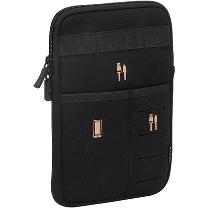 Rivacase AntiShock - Coque À languette coulissante en Polyester Universel - 7 / 8 Pouces - Noir