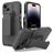 Mobigear Explorer Coque iPhone 14 Pro Coque arrière Rigide Anti-Chocs avec Support Amovible - Gris