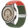 Mobigear Braided Dual Bracelet Nylon Smartwatch Fermeture à pince - Connexion universelle de 22 mm - Vert / Orange