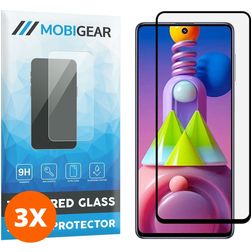 Mobigear Premium Samsung Galaxy M51 Verre trempé Protection d'écran - Compatible Coque - Noir (Lot de 3)