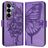 Mobigear Butterfly Housse Samsung Galaxy A27 Etui Porte-Monnaie - Violet
