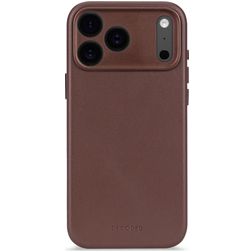 Decoded Coque iPhone 17 Pro Coque arrière en Cuir Véritable Anti-Chocs - Dark Ruby
