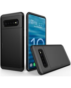 Mobigear Card Coque Samsung Galaxy S10 Plus Coque arrière Rigide Anti-Chocs avec Porte-Cartes - Noir