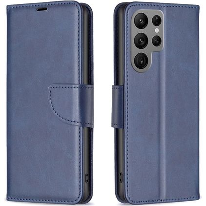 Mobigear Excellent Housse Samsung Galaxy S23 Ultra Etui Porte-Monnaie - Bleu