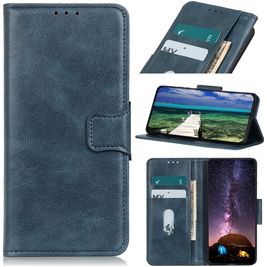 Mobigear Classy Housse Samsung Galaxy S22 Ultra Etui Porte-Monnaie - Bleu