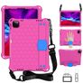 Mobigear HexStrap Coque iPad Air 4 (2020) Coque arrière en Plastique rigide,EVA + Porte-crayon + Bandoulière + Support Amovible - Rose