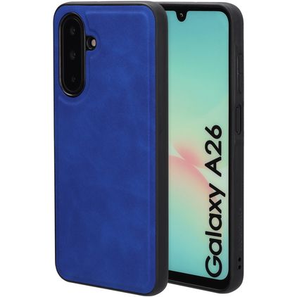 Mobiparts Classic Coque Samsung Galaxy A26 MagSafe Coque arrière en TPU,Similicuir - Sapphire Blue