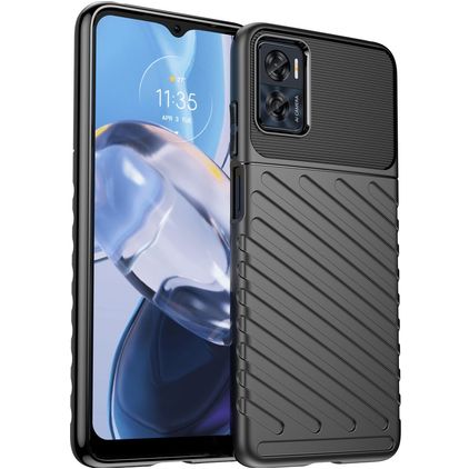 Mobigear Groove Coque Motorola Moto E22 Coque arrière en TPU Souple - Noir