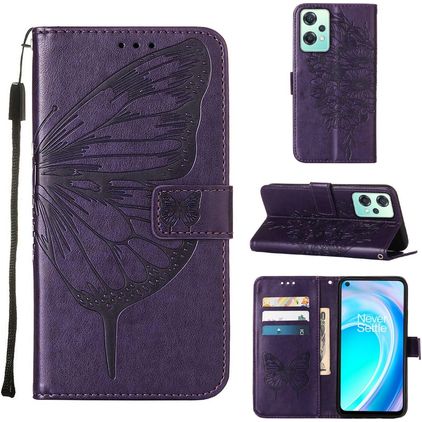 Mobigear Butterfly Housse Realme 9 5G Etui Porte-Monnaie - Violet