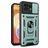 Mobigear Armor Ring Cam Slide Motorola Edge 40 Pro Plastique rigide Coque arrière Antichoc avec bague de maintien et cache caméra coulissant - Vert