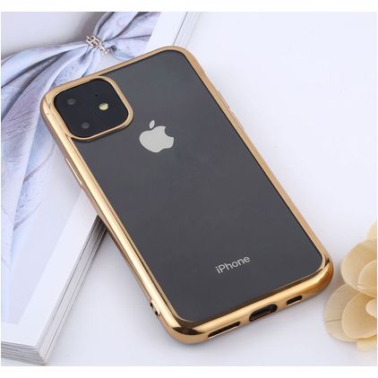 Mobigear Royal Coque iPhone 11 Pro Max Coque arrière en TPU Souple - Transparent / Or