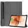 Mobigear Tri-Fold Gel Coque Samsung Galaxy Tab S7 FE Etui en TPU,Similicuir + Porte-crayon - Gris