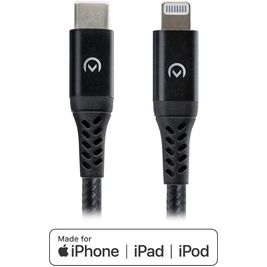 Mobilize Strong Nylon - Câble USB-C vers Apple Lightning MFI 2 mètres - Noir