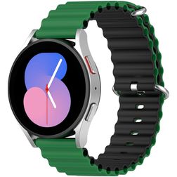 Mobigear Ocean Bracelet Silicone pour Smartwatch Fermeture boucle ardillon - 22 mm - Noir / Vert