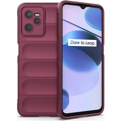 Mobigear Bumpy Coque Realme C35 Coque arrière en TPU Souple - Bordeaux