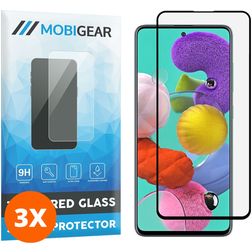 Mobigear Premium Samsung Galaxy A51 5G Verre trempé Protection d'écran - Compatible coque - Noir (Lot de 3)