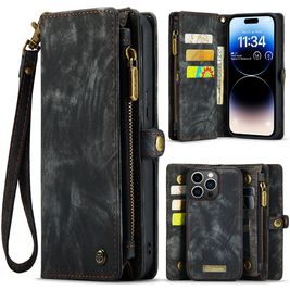 Caseme 008 Housse iPhone 15 Pro Etui avec Coque Détachable Porte-Monnaie - Noir