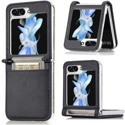 Mobigear Excellent Coque Samsung Galaxy Z Flip 5 Coque arrière Rigide avec Porte-Cartes - Noir