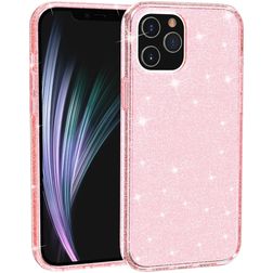 Mobigear Glitter Coque iPhone 12 Pro Max Coque arrière Rigide - Rose