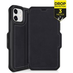 ITSkins HybridFolio Housse iPhone 12 Mini Etui en Cuir Véritable - Noir