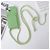 Mobigear Lanyard Card iPhone 15 Coque avec cordon en Silicone et Porte-Cartes - Vert