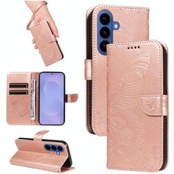 Mobigear Butterfly Housse Samsung Galaxy S26 Plus Etui Porte-Monnaie - Rose doré