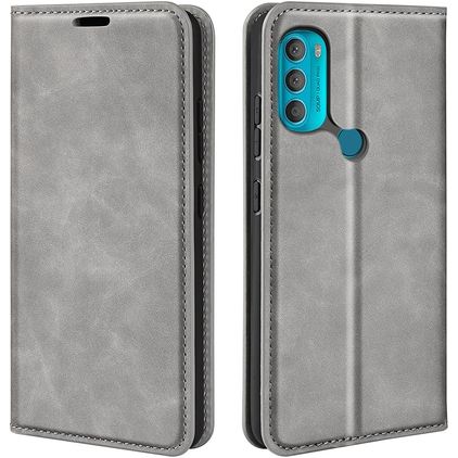 Mobigear Retro Slim Housse Motorola Moto G71 5G Etui Porte-Monnaie - Gris