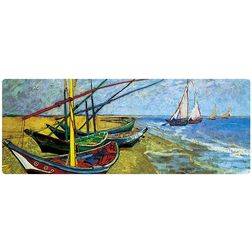 Mobigear Anti-Slip - Tapis de souris - 40 x 90 CM - Fishing Boats on the Beach
