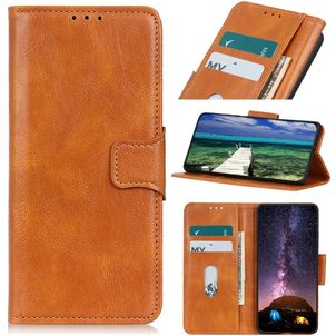 Mobigear Classy Housse Samsung Galaxy S22 Etui Porte-Monnaie - Cognac