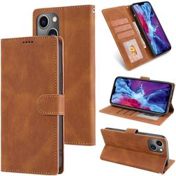 Mobigear Wallet Housse iPhone 14 Etui Porte-Monnaie - Marron